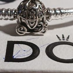 Pandora Disney Authentic Brand New Sterling Silver Cinderella Pumpkin Coach Clasp 7 Inch Bracelet 