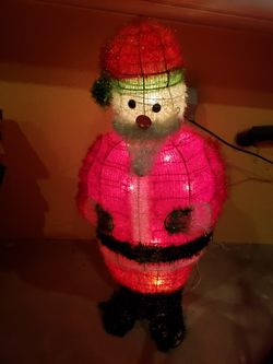 Lighted Frosted Santa