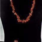 CARNELIAN CHALCEDONY BAROQUE NECKLACE & BRACELET SET NECKLACE 19" 8" BRACELET