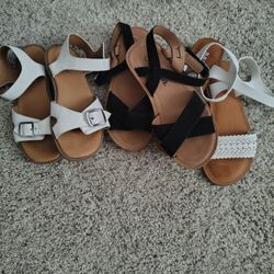 Girls Size 2 Sandals Lot 
