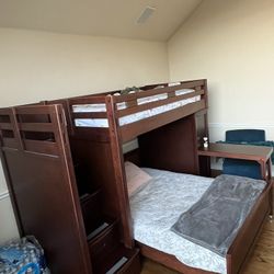 Great Condition Sturdy Wooden Bunk With Mattresses!
