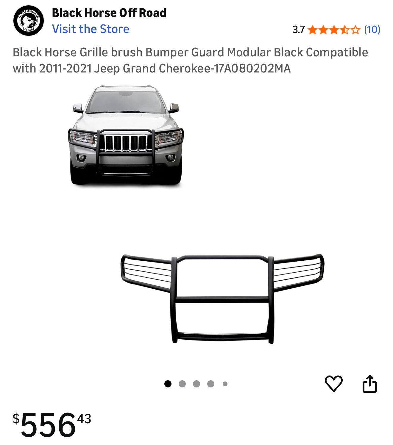 2011-2021 Jeep Grand Cherokee Grille Guard by Aries Great Condition
