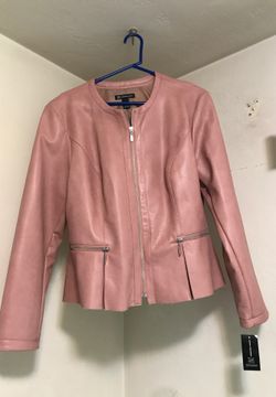2 Women’s Jackets, one blush non leather brand new, 2nd jacket Talbots suit jacket size 6 petites