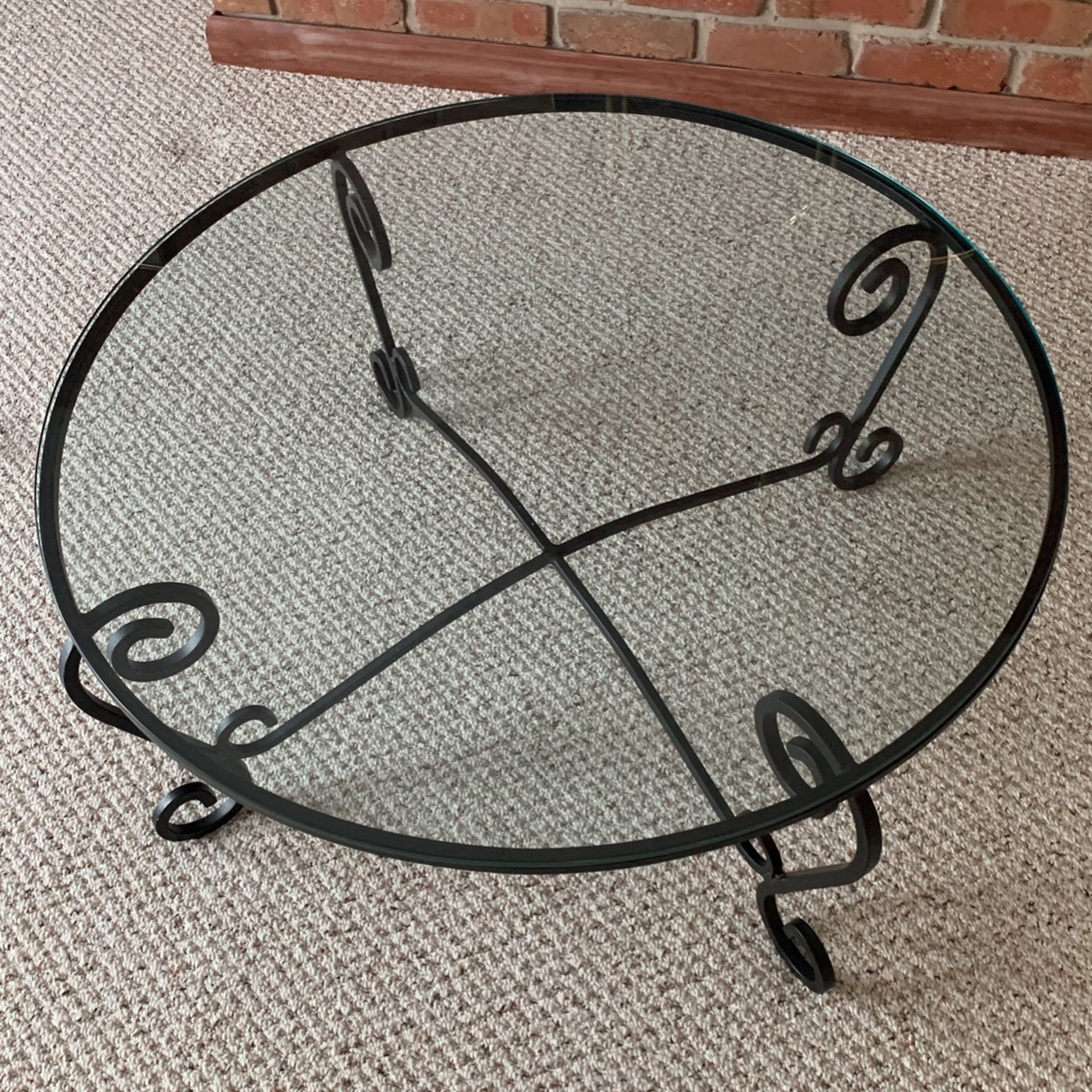 Wrought Iron and Tempered Glass 36” Round Table