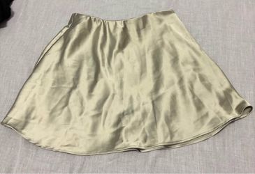 Forever 21 Satin Mini Skirt Light Sage Green