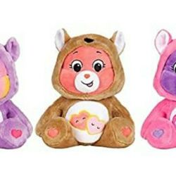 Care Bears Hoodie Snuggle Friends 3-Pack Set, Grumpy, Cheer, Funshine

