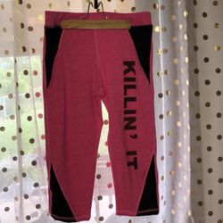 Size Large Cropped Killin It Hot Pink Leggings 