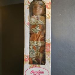 Porcelain Indian Doll In Box