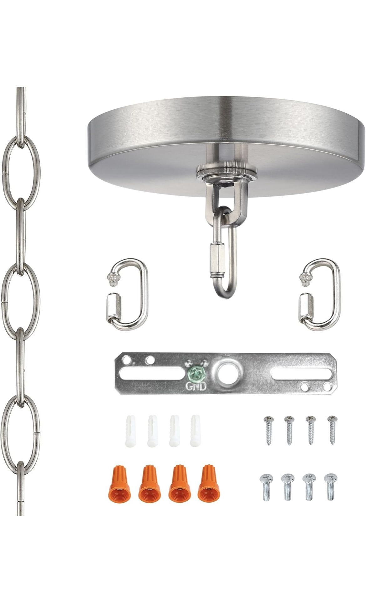 Replacement 4.75” Light Canopy Kit, Brushed Nickel Finish for Chandelier, Pendant Light, Swag Light, Ceiling Fan, Flower Basket-1 pack