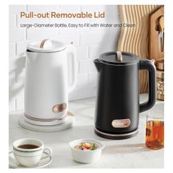 OLEGA Electric Kettle - 1500W Electric Tea Kettle 1.8L Stainless Steel Inner Electric Kettles for Boiling Water Auto Shut Off Boil-Dry Protection Elec