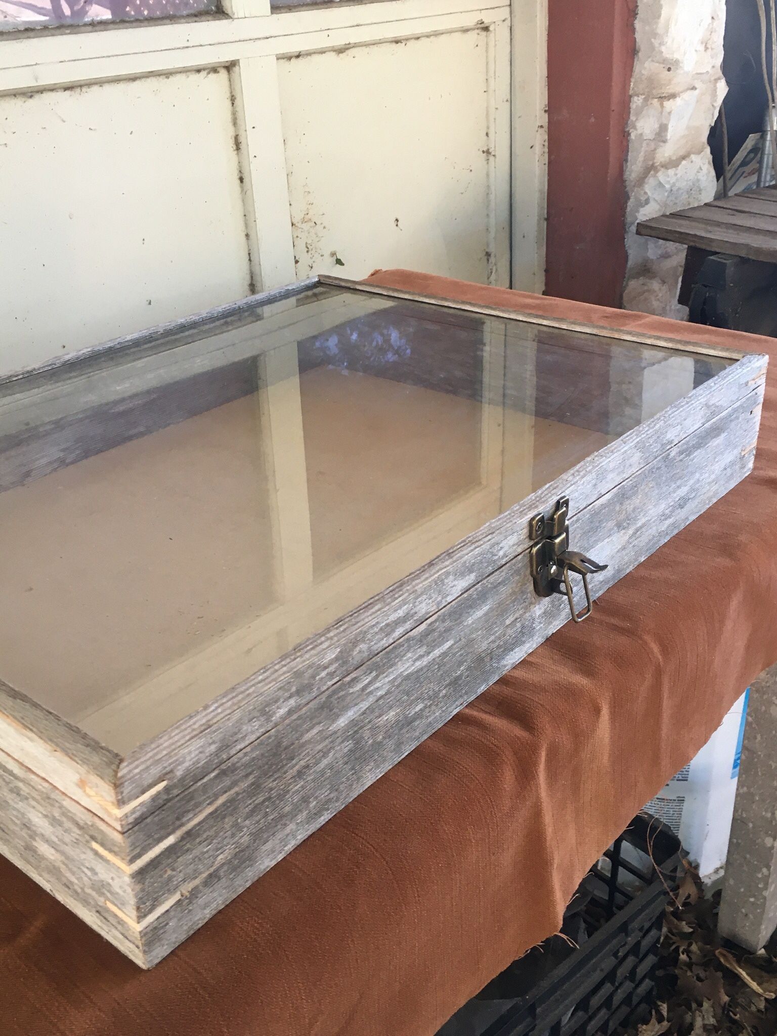 Large Handcrafted Display Case.   $75 Cash Firm.   South Austin.   Curlew Drive.  