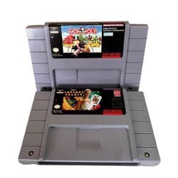 Super Nintendo SNES Game Lot - Monopoly  & Super Caesars Palace Video Games