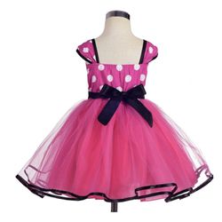 Toddler Girls PInk Daisy Minnie Mouse Fancy Dress with Tulle Skirt -130 (6T)