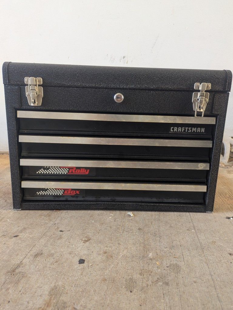 Vintage Sears Craftsman RALLY Tool Box Chest Keys 4 Drawer w Top Tray