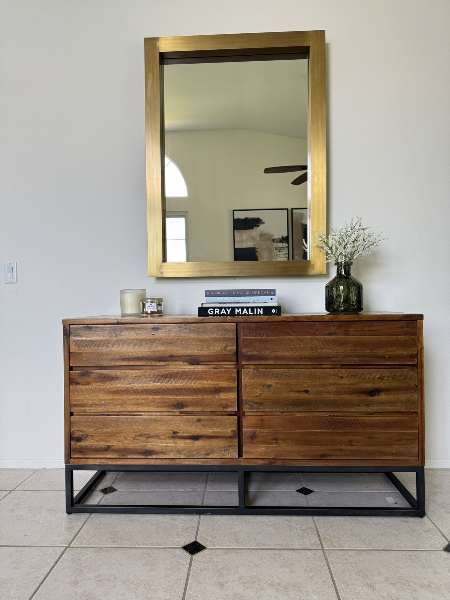 West Elm 6 Drawer Dresser 58”W x 18”D x 32”H