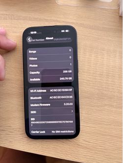 iPhone 15 256GB UNLOCKED 🔓 100% Battery - Black