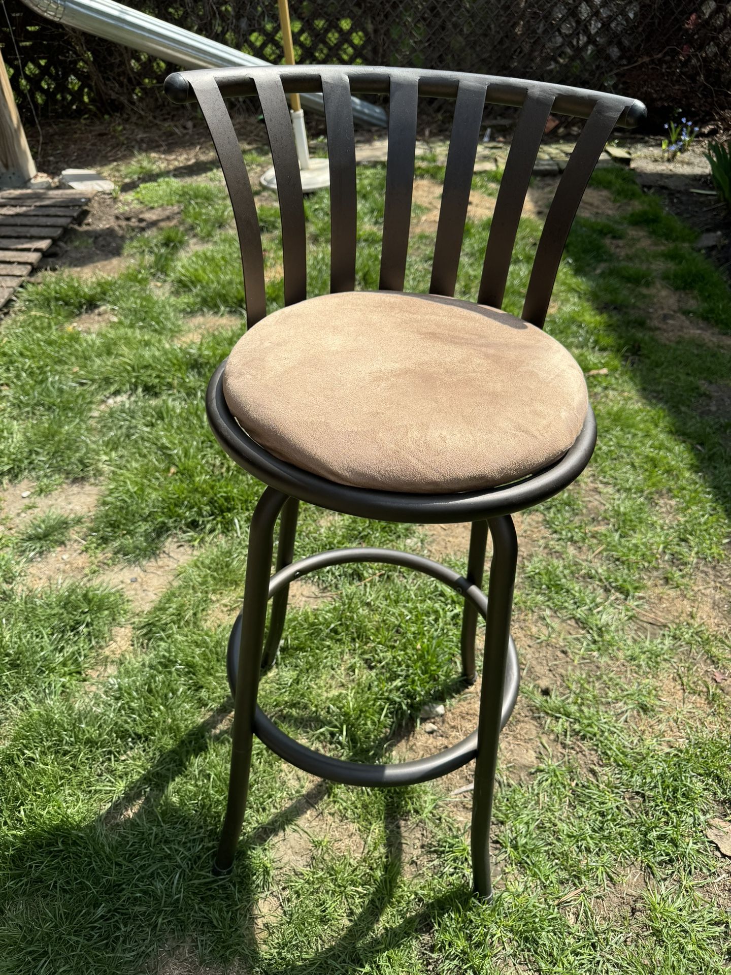 24/30 Inch Adjustable Swivel Barstool Metal Dining Chairs Brown