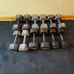 5lb Thru 35lb Metal Hex Dumbbells 