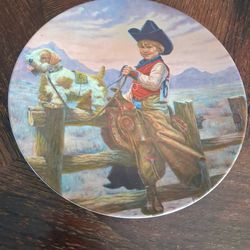 Collectible porcelain decorative plate titled "Rodeo Joe" featuring artwork by Gregory Perillo.