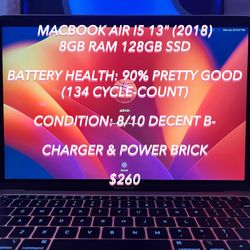 Apple Rose Gold MacBook Air I5 13” 2018 8GB/128GB Used Authentic