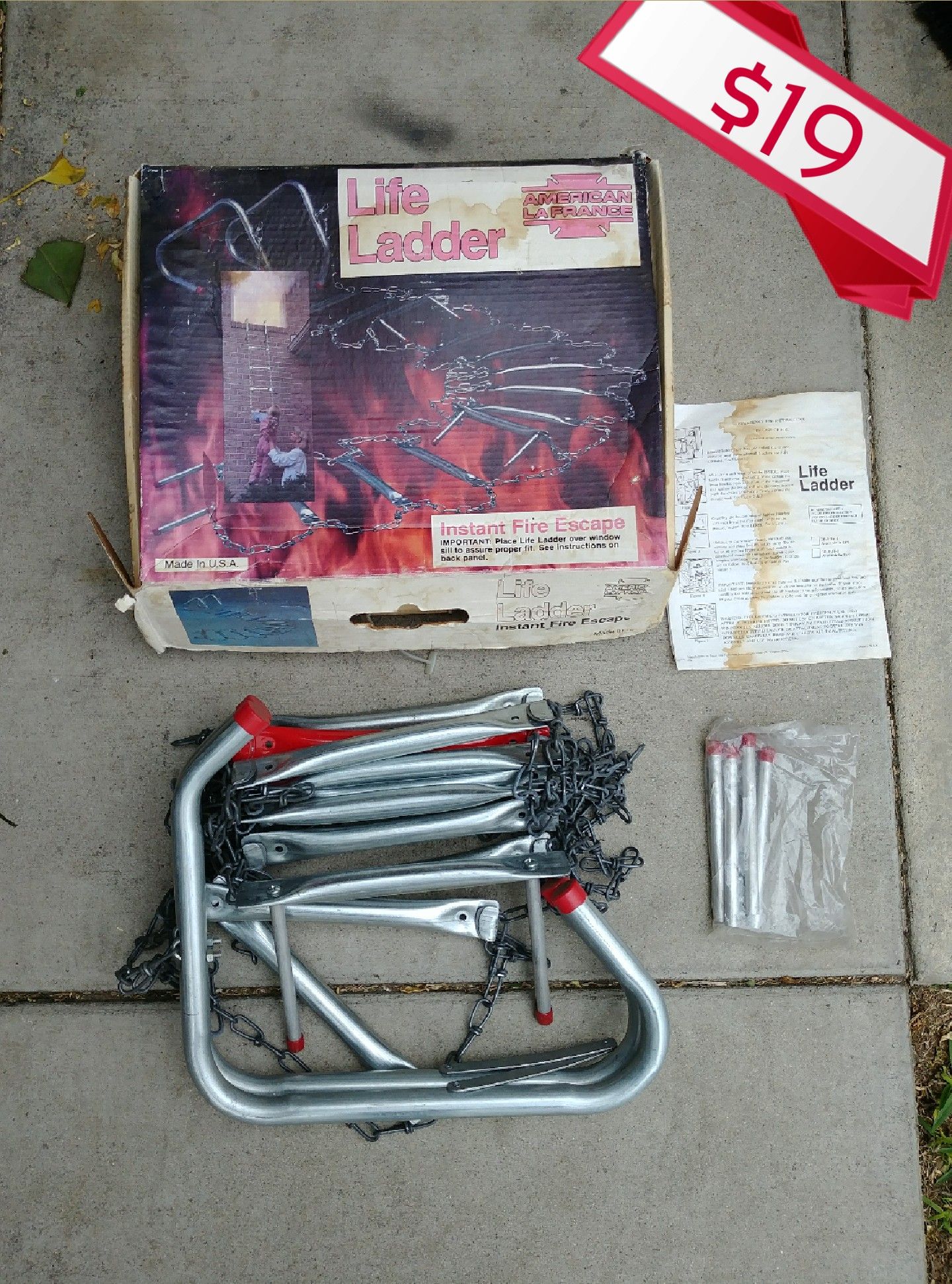 American LaFrance Fire Saftey Life Ladder 2 Story House Home 15ft Long