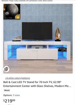 Tv stand led light white