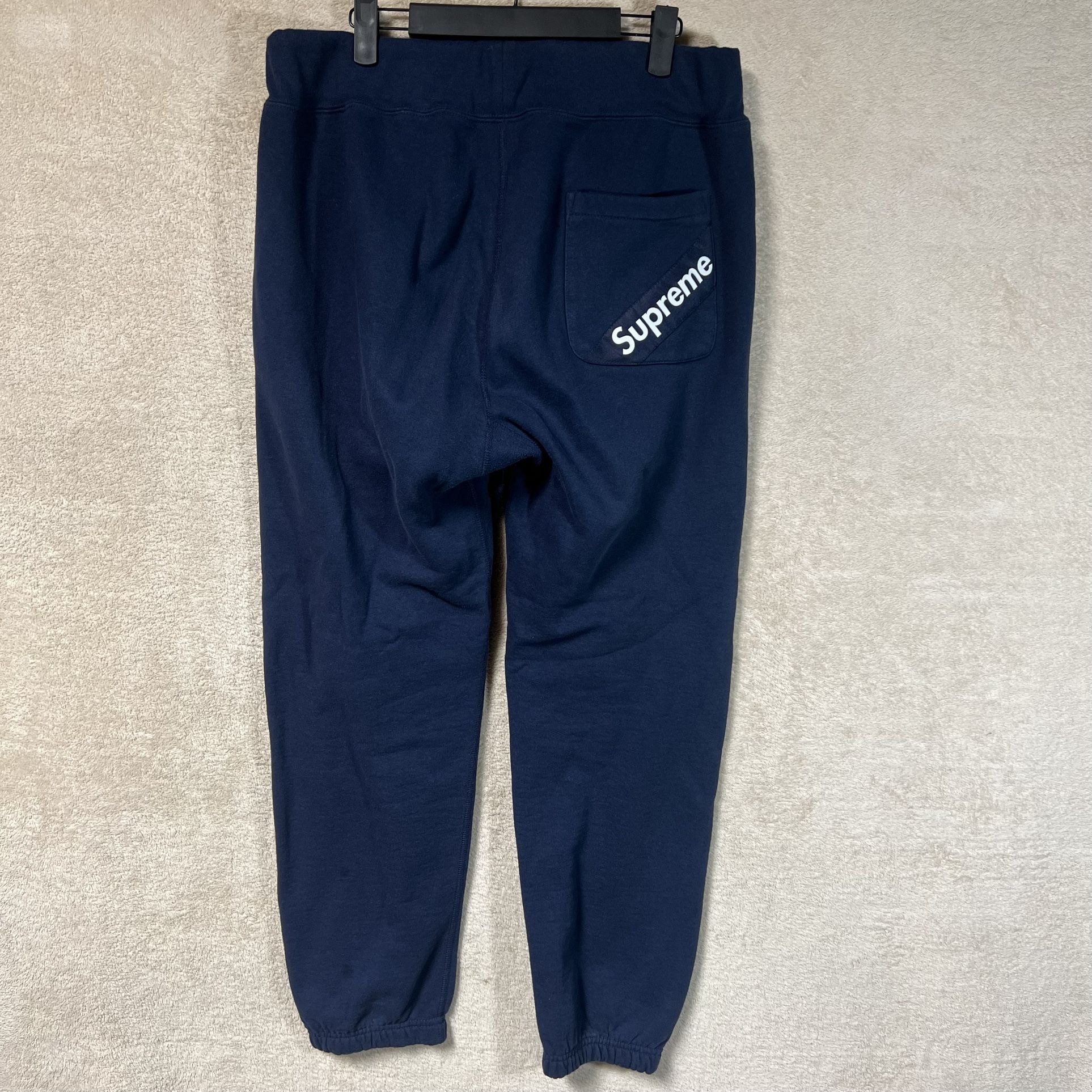 Supreme Corner Label Sweatpants SS18 Mens Small Blue 34x29 *RUNS BIG*