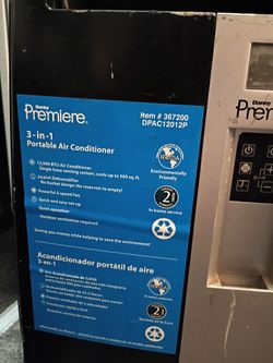 3 in 1 portable air conditioner 12,000 btu