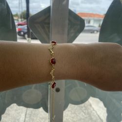 14k   RED OJITO BRACELET 