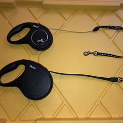 Two Flexi Retractable Dog Leashes