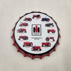 International Harvester Farm Tractor Bottle Cap Metal Sign 