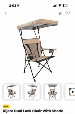 Kijaro Dual Lock Folding Chair with Shade Canopy