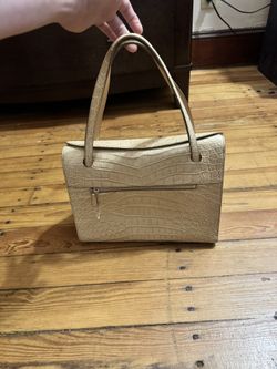 Takechi Beige Crocodile Leather Handbag
