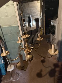 Vintage Brass Chandelier – 6 Light