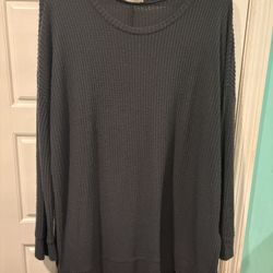 Zenana Gray Waffle Pattern Shirt