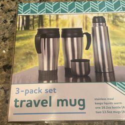 Brand New 3pk Travel Mug Set