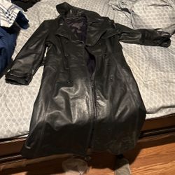 Womans  Leather Trench Coat 