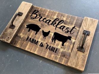 Farm to table breakfast kitchen tray rustic farmhouse style