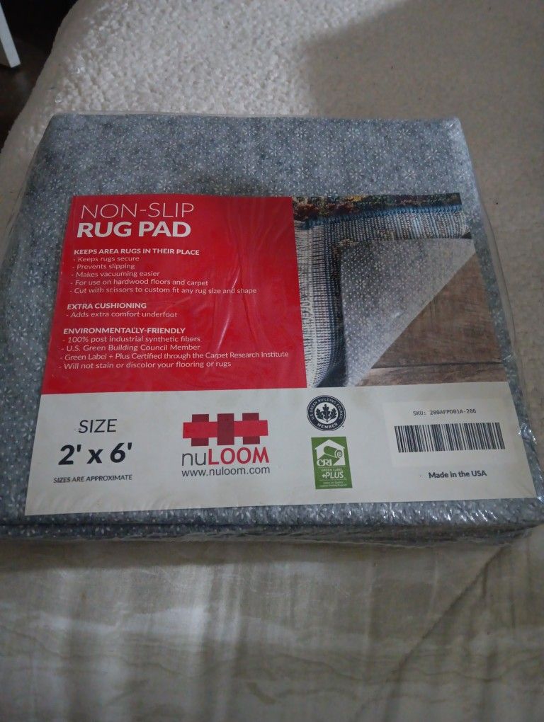 NEW ,  NON SLIP Rug Pad 2'x 6'
