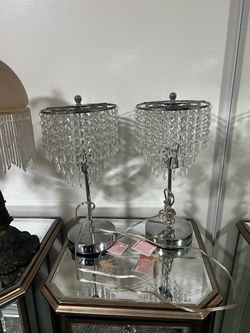 Crystal Chandelier Table Lamps Set of 2