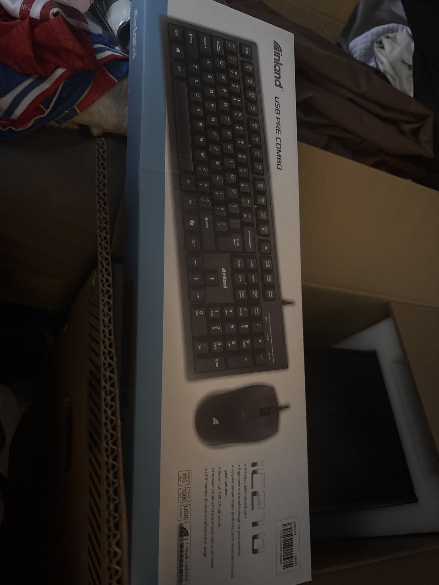 Brand New Inland Keyboard & Mouse USB Combo (Unopened) 