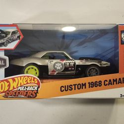 HOT WHEELS PULL BACK SPEEDERS. 1:43 SCALE METAL DIECAST. MUSCLE MANIA. 1968 CUSTOM CHEVY. JAPANESE BOSOZOKU/KAIDO RACER. 