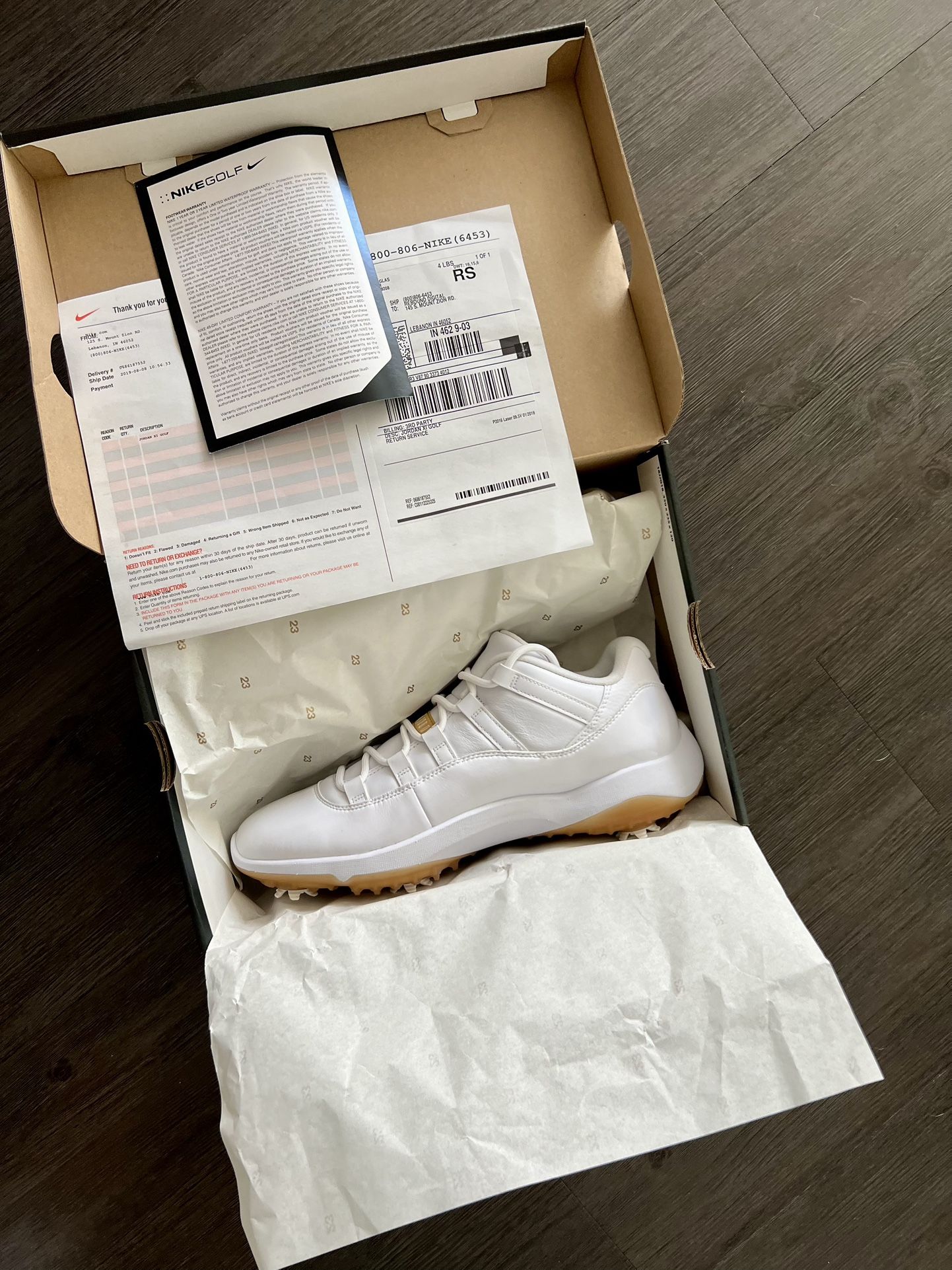 Jordan XI 11 Golf White New In Box