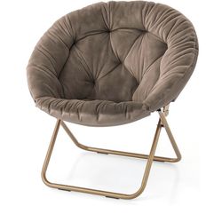 Brown Saucer Chair for Adults, Comfy Living Room Lounge Chair