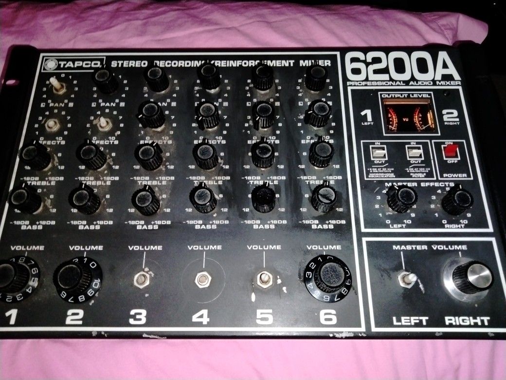 TAPCO. 6200 Stereo Recording Reinforcement Live Sound Mixer