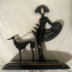 Franklin Mint House of Erte Porcelain Figurine Symphony In Black Limited Edition