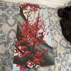 Modern Floral Canvas Print – Cherry Blossom Style Wall Art