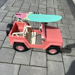 18” Doll Jeep And Trailer