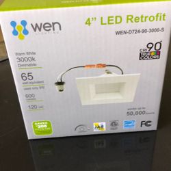 Wen 4” LED Retrofit Dimmable 3000k (B2)