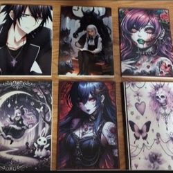 Set of 6 New Anime Gothic Notebook Journal 6" x 9"